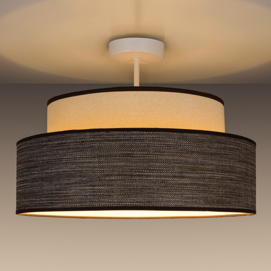 Bevestigde hanglamp GRACE 1xE27/60W/230V diameter 40 cm crème/bruin