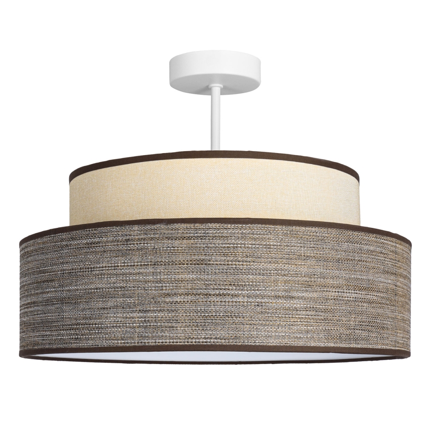Bevestigde hanglamp GRACE 1xE27/60W/230V diameter 40 cm crème/bruin