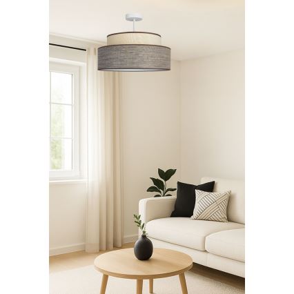 Bevestigde hanglamp GRACE 1xE27/60W/230V diameter 40 cm crème/bruin