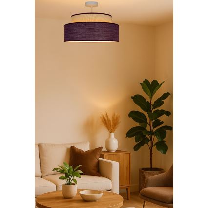 Bevestigde hanglamp GRACE 1xE27/60W/230V diameter 40 cm crème/bruin