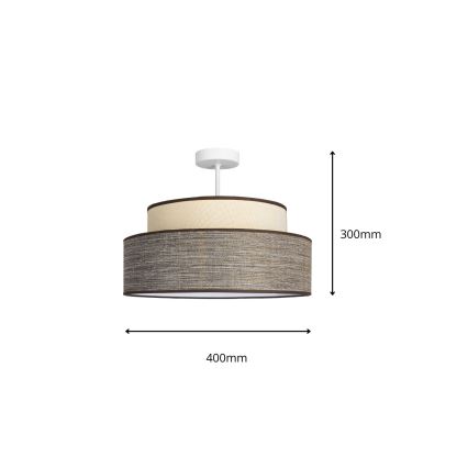 Bevestigde hanglamp GRACE 1xE27/60W/230V diameter 40 cm crème/bruin