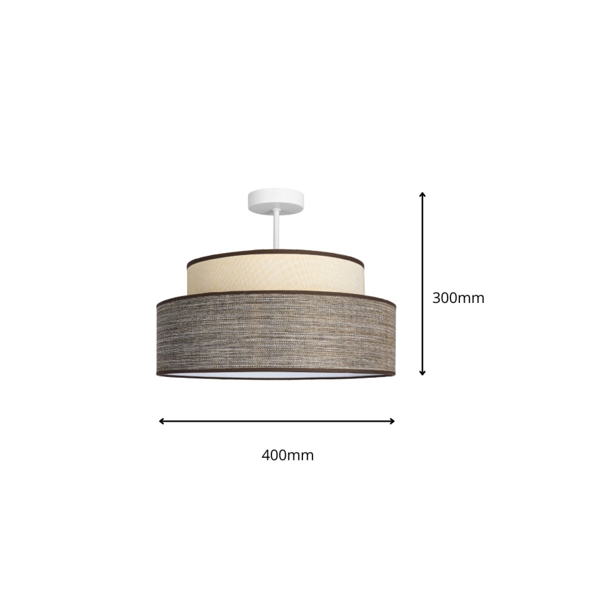Bevestigde hanglamp GRACE 1xE27/60W/230V diameter 40 cm crème/bruin