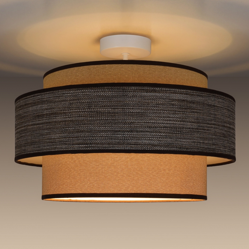 Bevestigde hanglamp GRACE 1xE27/60W/230V diameter 40 cm crème/bruin
