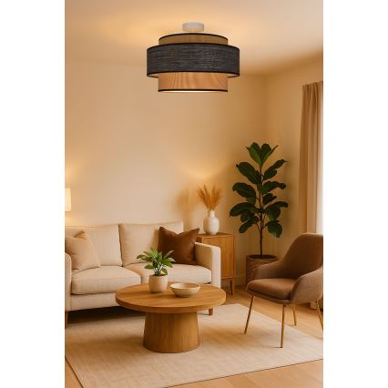 Bevestigde hanglamp GRACE 1xE27/60W/230V diameter 40 cm crème/bruin