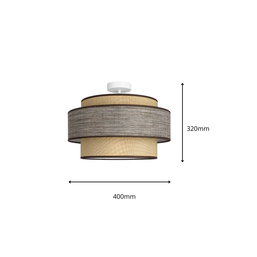 Bevestigde hanglamp GRACE 1xE27/60W/230V diameter 40 cm crème/bruin