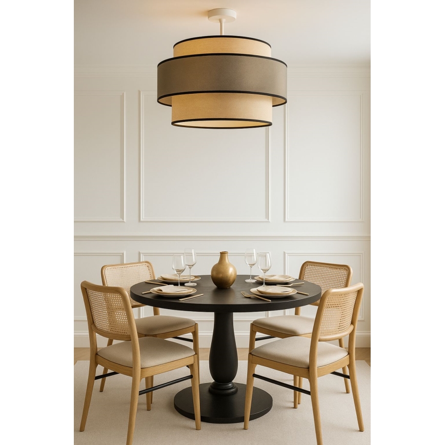 Bevestigde hanglamp GRACE 1xE27/60W/230V diameter 40 cm crème/grijs