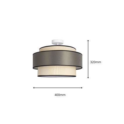 Bevestigde hanglamp GRACE 1xE27/60W/230V diameter 40 cm crème/grijs