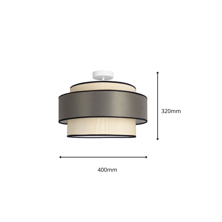 Bevestigde hanglamp GRACE 1xE27/60W/230V diameter 40 cm crème/grijs