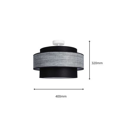 Bevestigde hanglamp GRACE 1xE27/60W/230V diameter 40 cm zwart/grijs