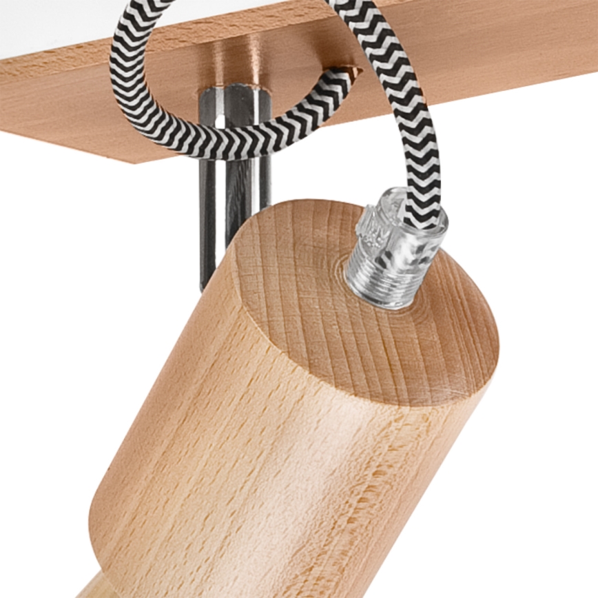 Bevestigde hanglamp GUSTAVO 2xE27/60W/230V beuken - FSC gecertificeerd