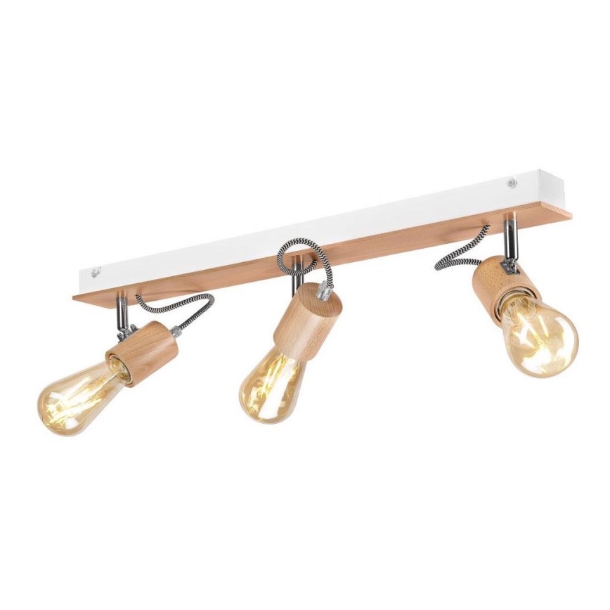 Bevestigde hanglamp GUSTAVO 3xE27/60W/230V beuken