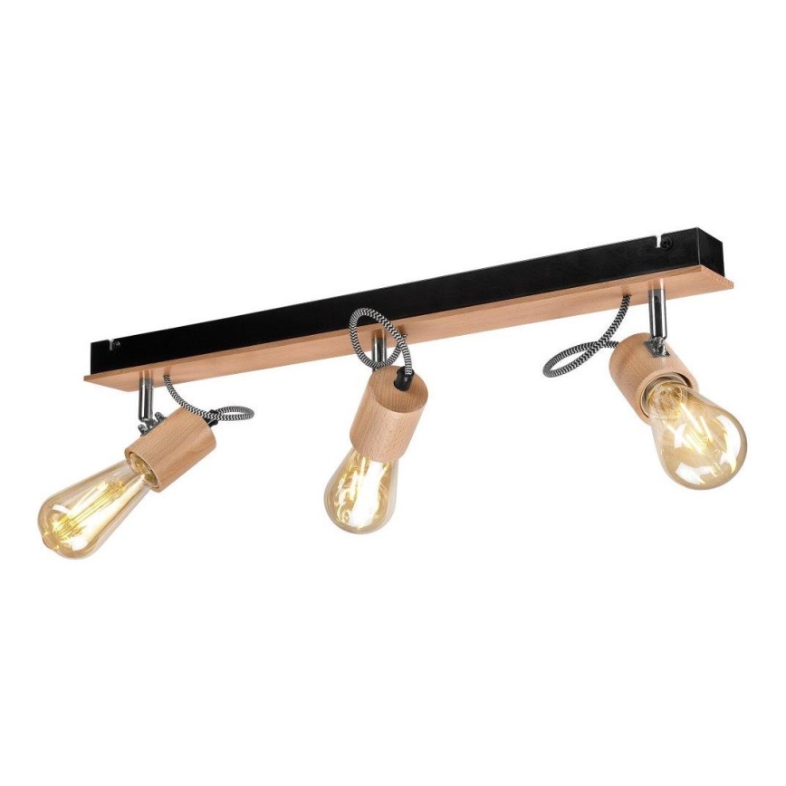 Bevestigde hanglamp GUSTAVO 3xE27/60W/230V beuken