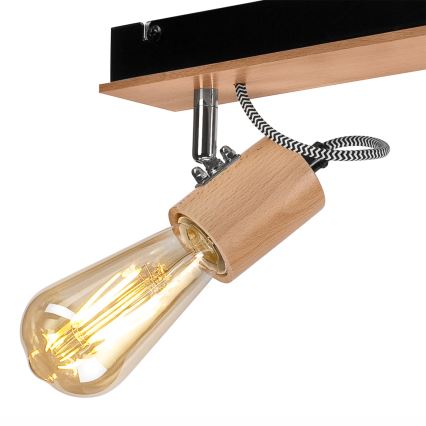 Bevestigde hanglamp GUSTAVO 3xE27/60W/230V beuken