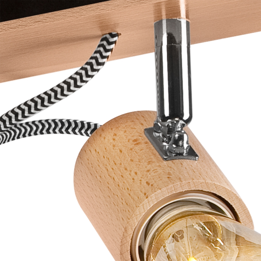 Bevestigde hanglamp GUSTAVO 3xE27/60W/230V beuken