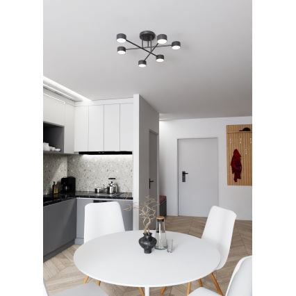 Bevestigde hanglamp HALO 6xGX53/8W/230V zwart