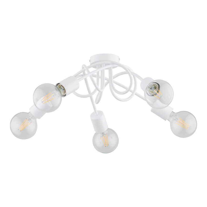 Bevestigde hanglamp INTER 5xE27/15W/230V wit