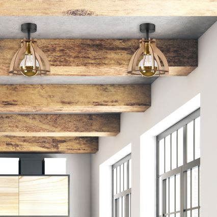 Bevestigde hanglamp LANDO 1xE27/15W/230V diameter 21 cm eiken