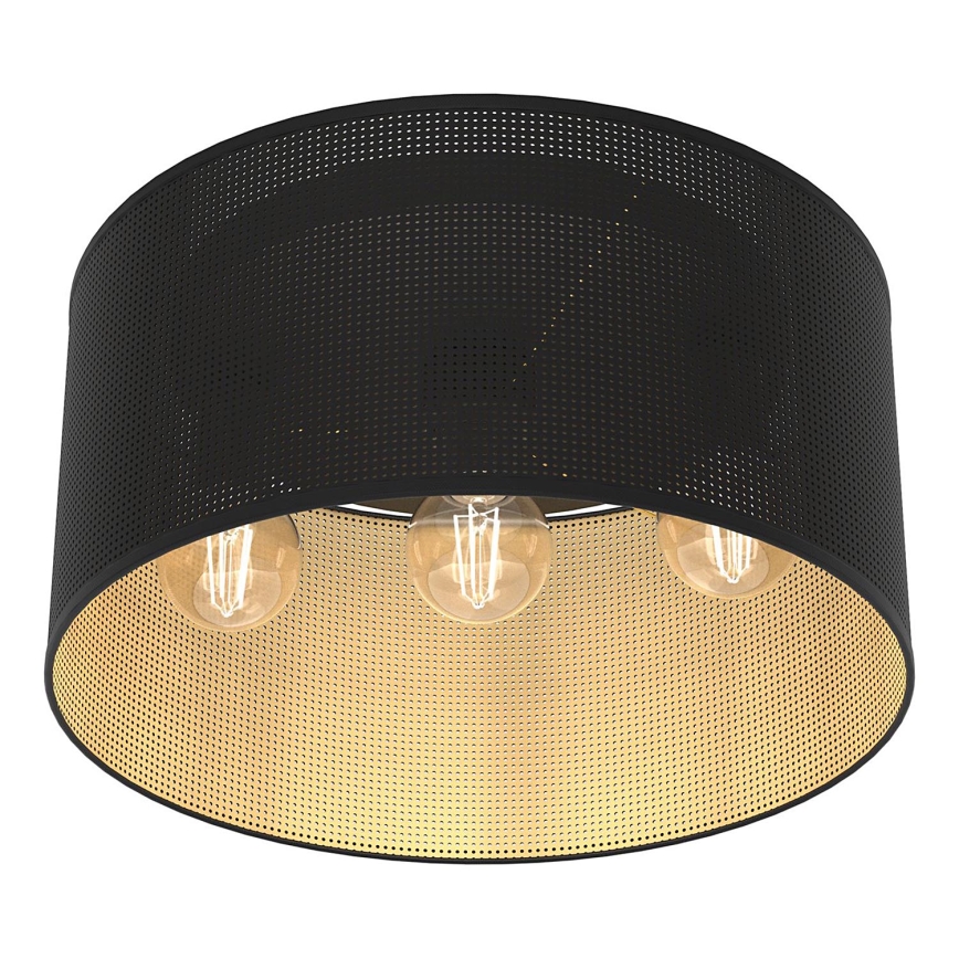 Bevestigde hanglamp LOFT SHADE 3xE27/60W/230V zwart/gouden