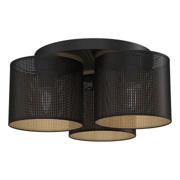 Bevestigde hanglamp LOFT SHADE 3xE27/60W/230V zwart/gouden