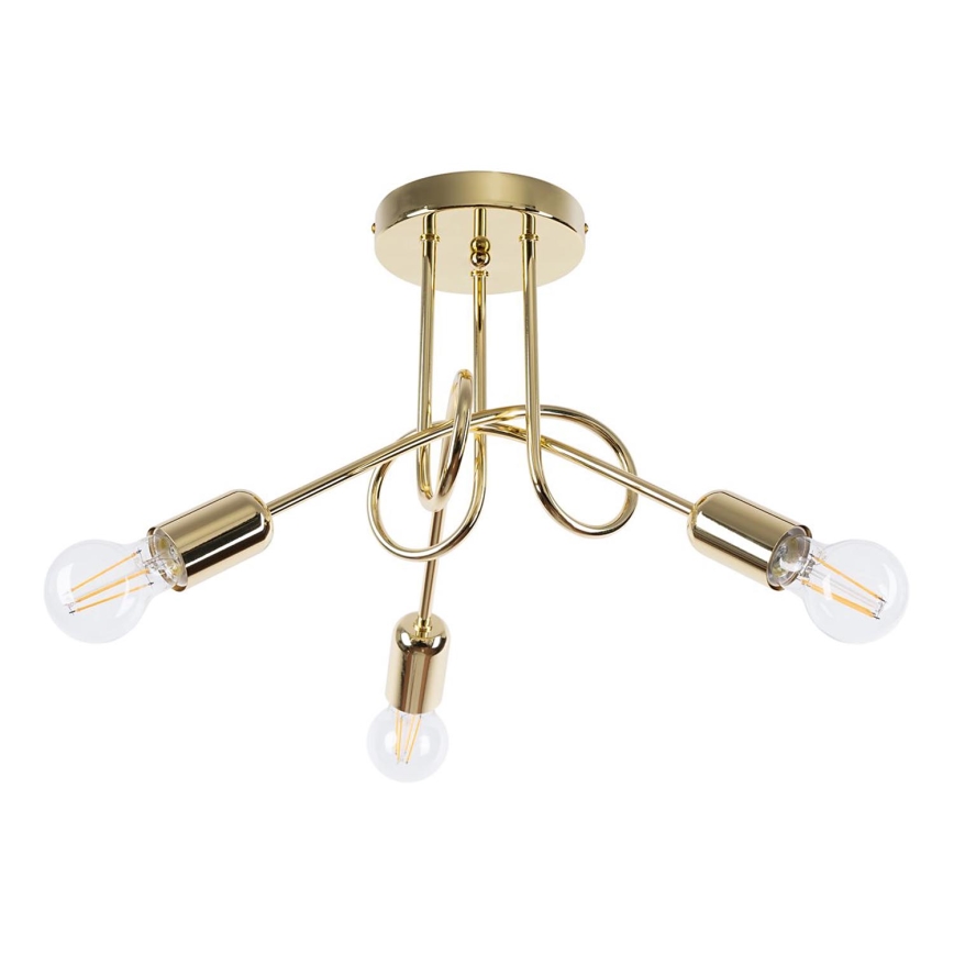 Bevestigde hanglamp LOOP 3xE27/15W/230V goud