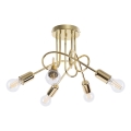 Bevestigde hanglamp LOOP 5xE27/15W/230V goud