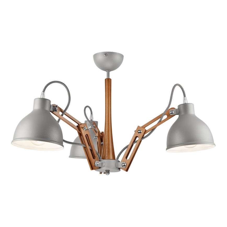 Bevestigde hanglamp MARCELLO 3xE27/60W/230V beuken