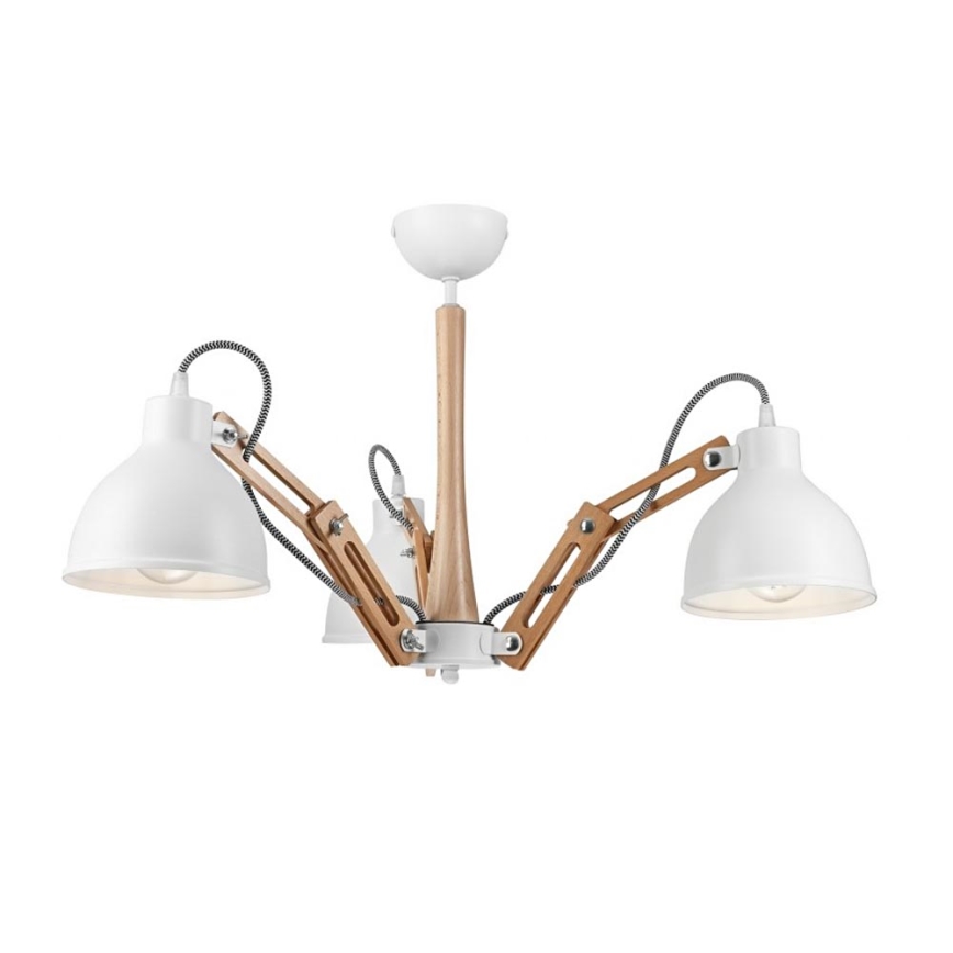Bevestigde hanglamp MARCELLO 3xE27/60W/230V beuken