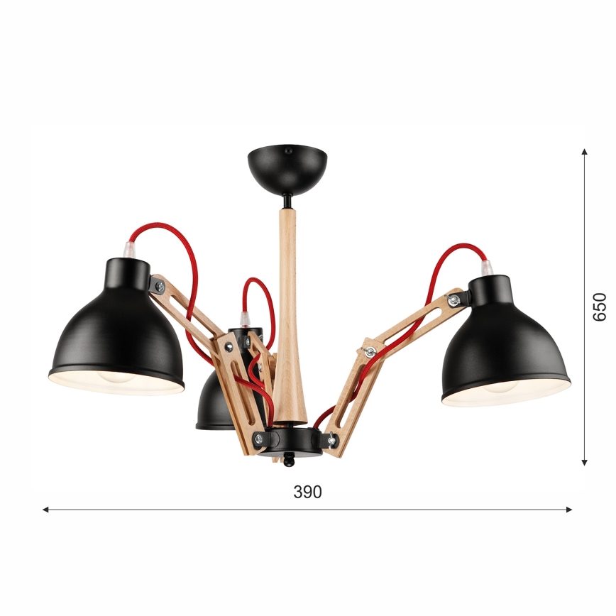 Bevestigde hanglamp MARCELLO 3xE27/60W/230V