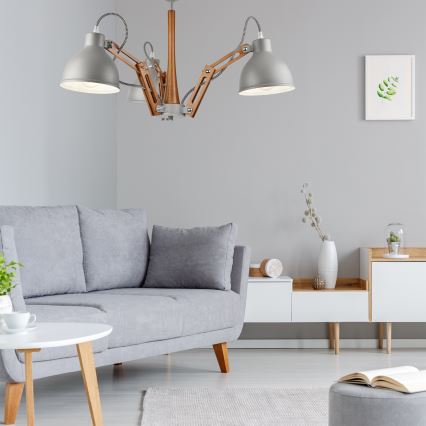 Bevestigde hanglamp MARCELLO 3xE27/60W/230V beuken
