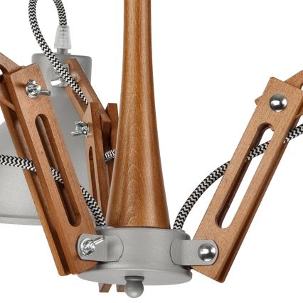 Bevestigde hanglamp MARCELLO 3xE27/60W/230V beuken