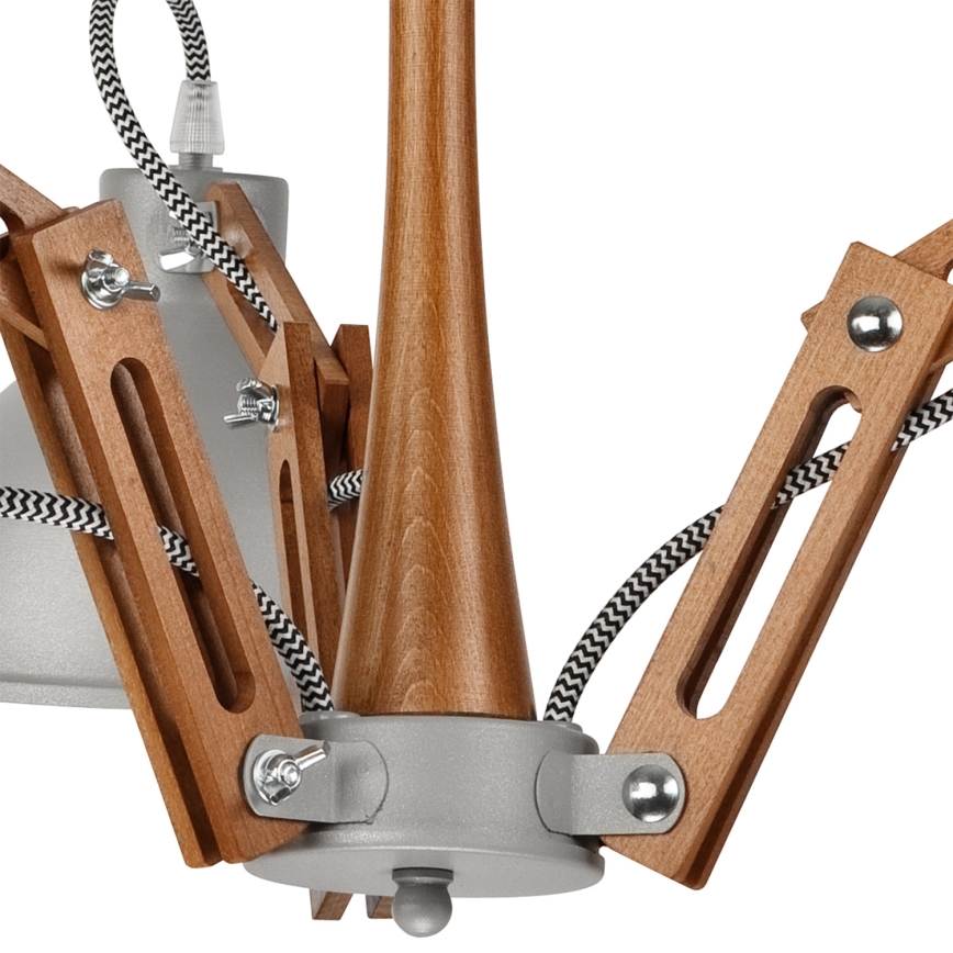 Bevestigde hanglamp MARCELLO 3xE27/60W/230V beuken