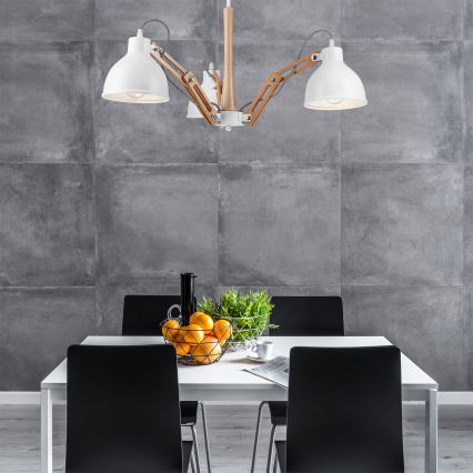 Bevestigde hanglamp MARCELLO 3xE27/60W/230V beuken