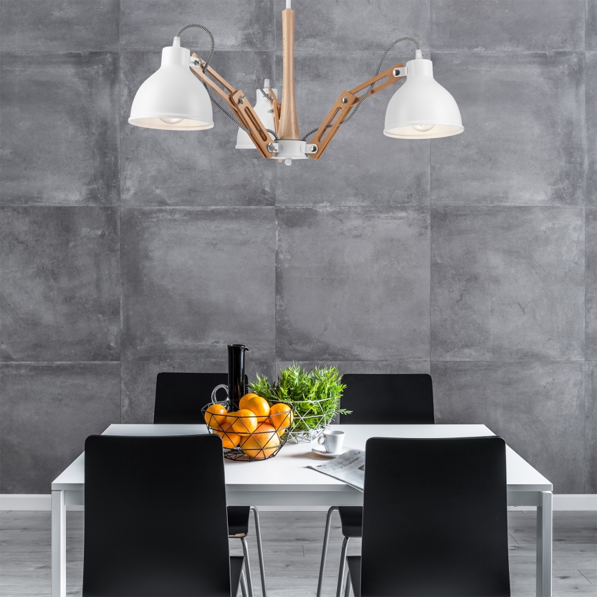 Bevestigde hanglamp MARCELLO 3xE27/60W/230V beuken