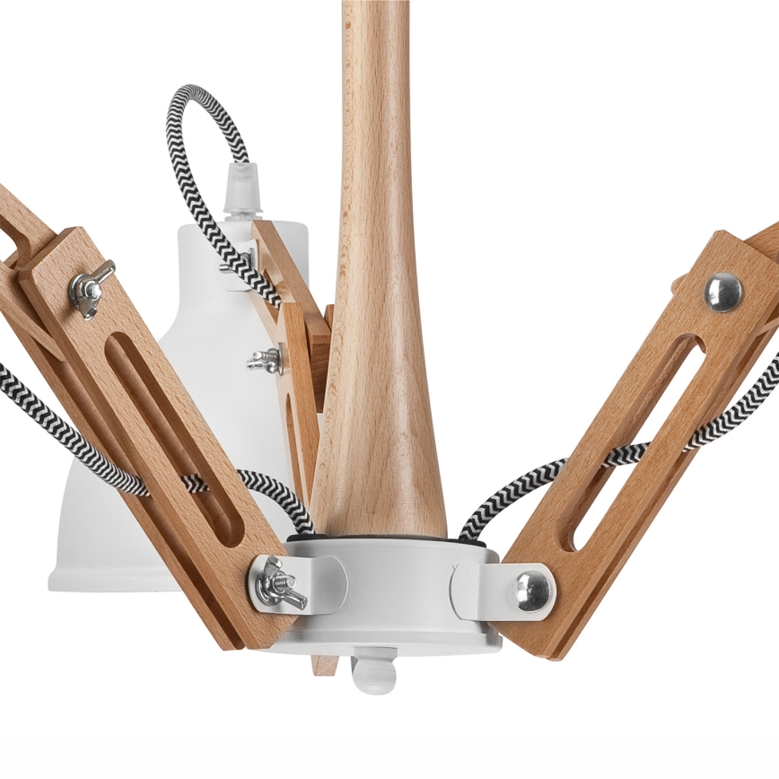 Bevestigde hanglamp MARCELLO 3xE27/60W/230V beuken