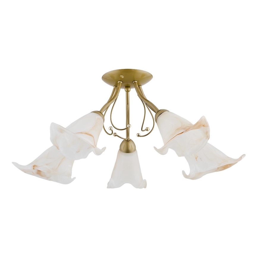 Bevestigde hanglamp MARCELLO 5xE14/10W/230V goud