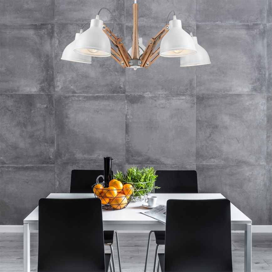 Bevestigde hanglamp MARCELLO 5xE27/60W/230V - FSC gecertificeerd