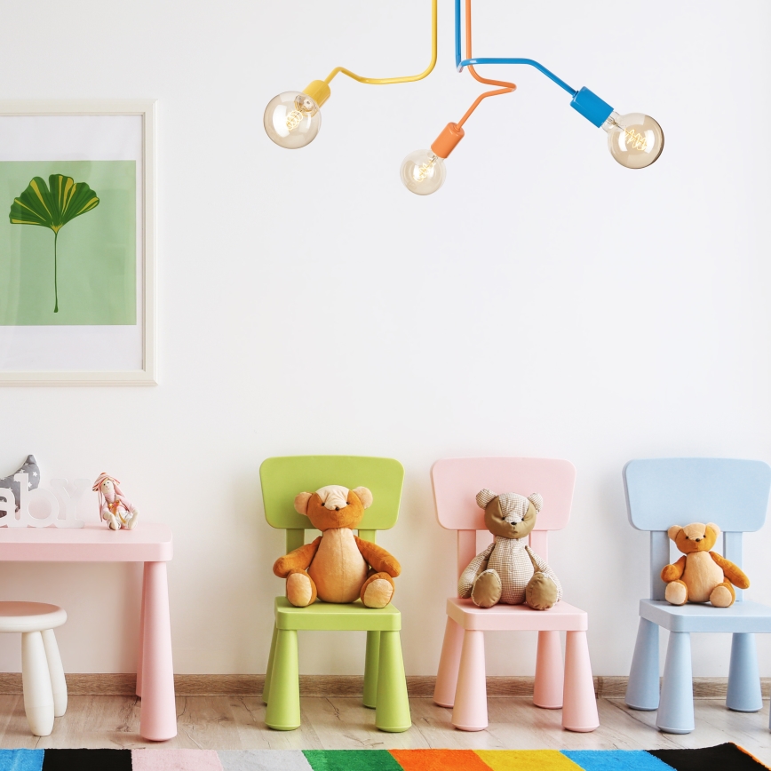Bevestigde hanglamp MATYLDA 3xE27/60W/230V kleurrijk