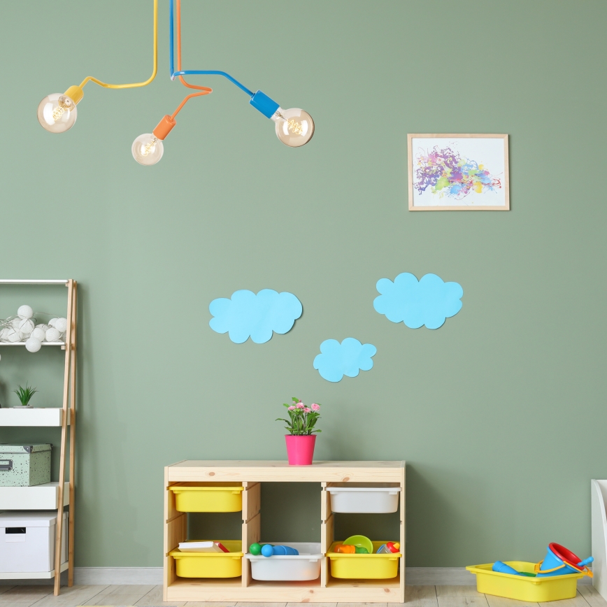 Bevestigde hanglamp MATYLDA 3xE27/60W/230V kleurrijk