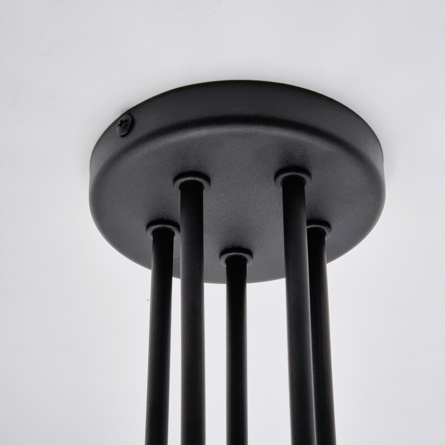 Bevestigde hanglamp MATYLDA 5xE27/60W/230V zwart