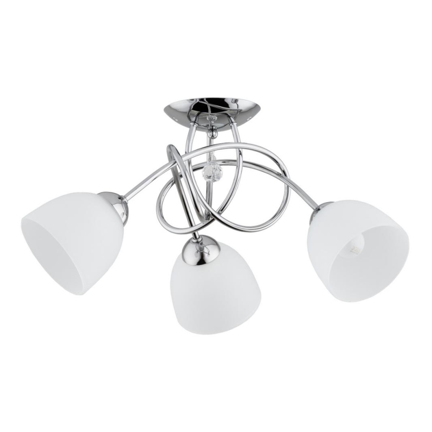 Bevestigde hanglamp MODENA 3xE27/60W/230V glanzend chroom/wit