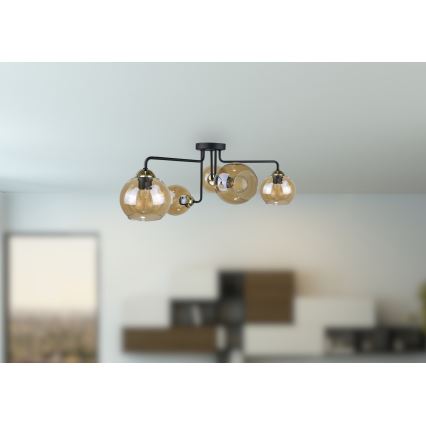 Bevestigde hanglamp MONDE GOLD 5xE27/60W/230V