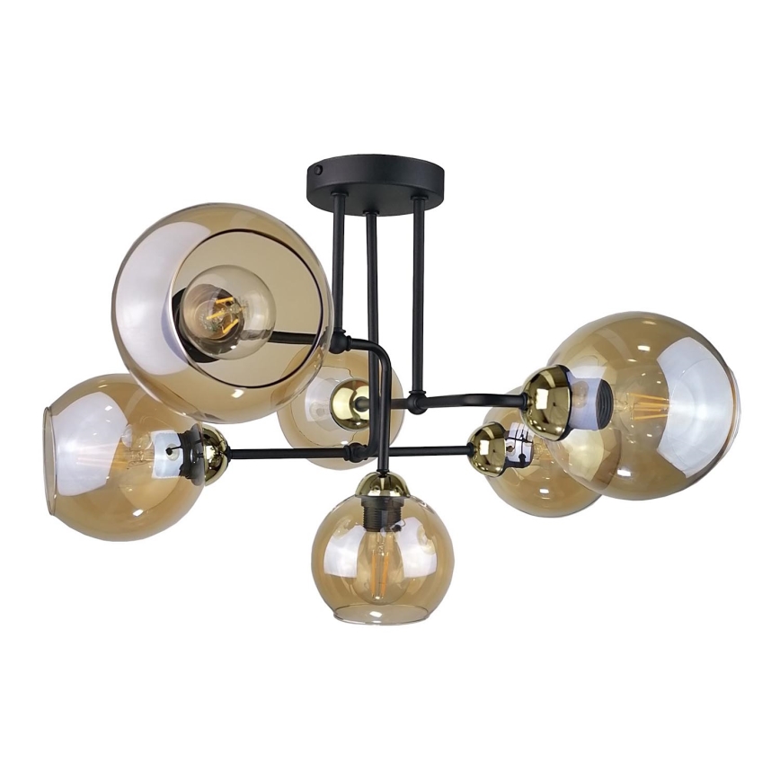 Bevestigde hanglamp MONDE GOLD 6xE27/60W/230V