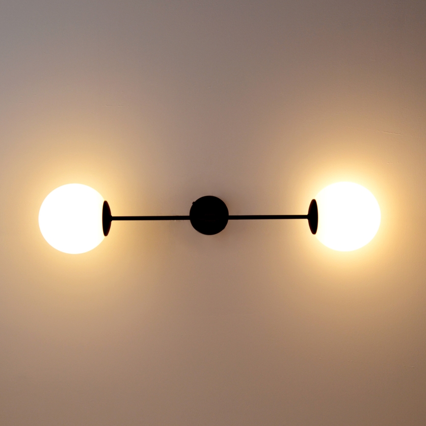 Bevestigde hanglamp MOON 2xE27/15W/230V zwart