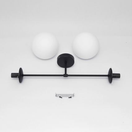 Bevestigde hanglamp MOON 2xE27/15W/230V zwart