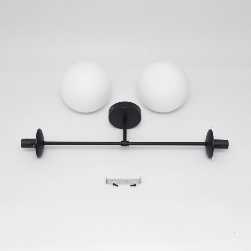 Bevestigde hanglamp MOON 2xE27/15W/230V zwart