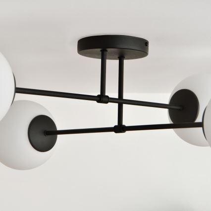 Bevestigde hanglamp MOON 4xE27/15W/230V zwart