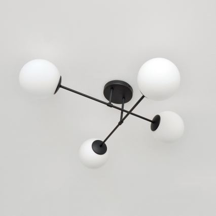 Bevestigde hanglamp MOON 4xE27/15W/230V zwart