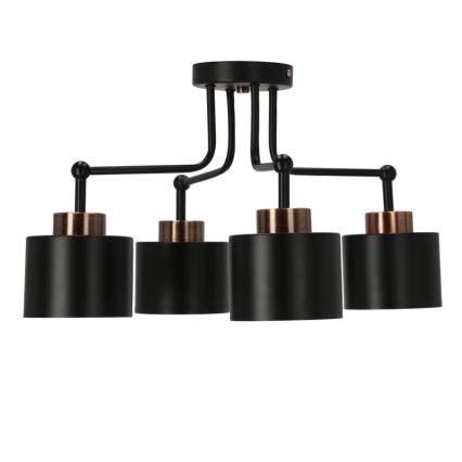 Bevestigde hanglamp OLENA 4xE27/60W/230V zwart