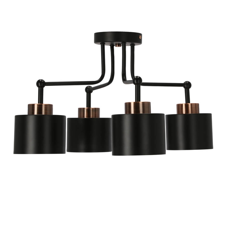 Bevestigde hanglamp OLENA 4xE27/60W/230V zwart