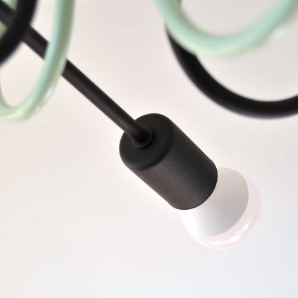 Bevestigde hanglamp OXFORD 4xE27/15W/230V zwart/groen